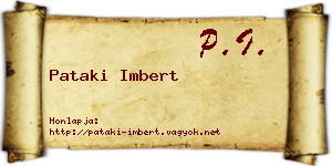 Pataki Imbert névjegykártya